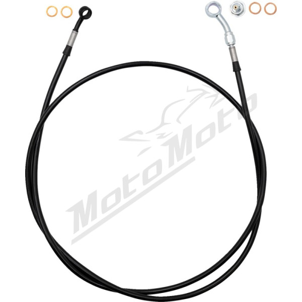 FAT BAGGERS INC. EZ Install Brake Line Black 165cm Harley Davidson FLH / FLHFB / FLHTCU / FLHX / FLHXSE 1690-1923cc 14-24