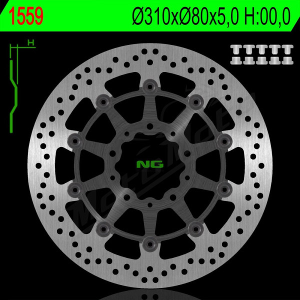 NG Front Floating Brake Disc 310X80X5mm Kawasaki GTR / ZG 1400cc 07-18