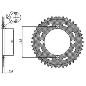 SUNSTAR SPROCKETS Steel Rear Sprocket Husqvarna / KTM 60-65 98-22