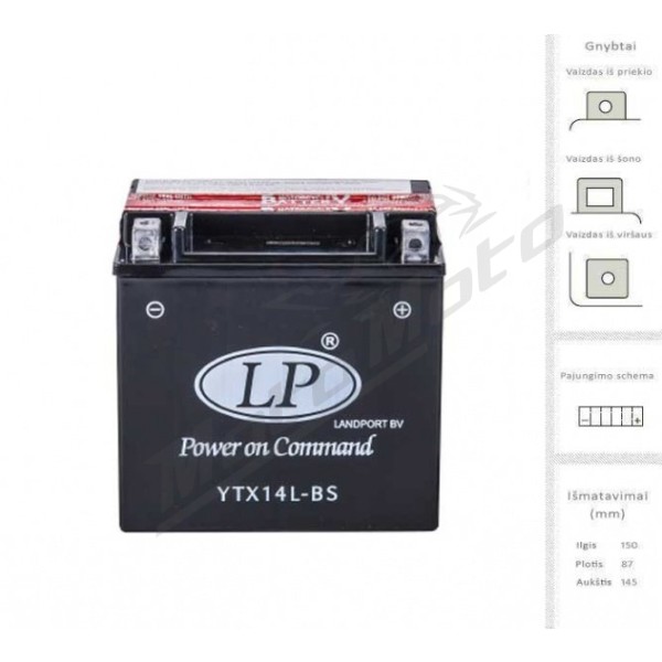 LANDPORT Accumulator base 12 Ah 200 A EN 12V LTX14L-BS