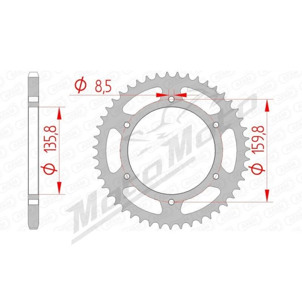 AFAM Steel Standard Rear Sprocket 520 40-47 teeth