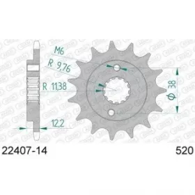 AFAM Steel Standard Front Sprocket 22407 - 520 13-15 teeth ​​​​​​​SUZUKI LT-R 450 QUADRACER 2011