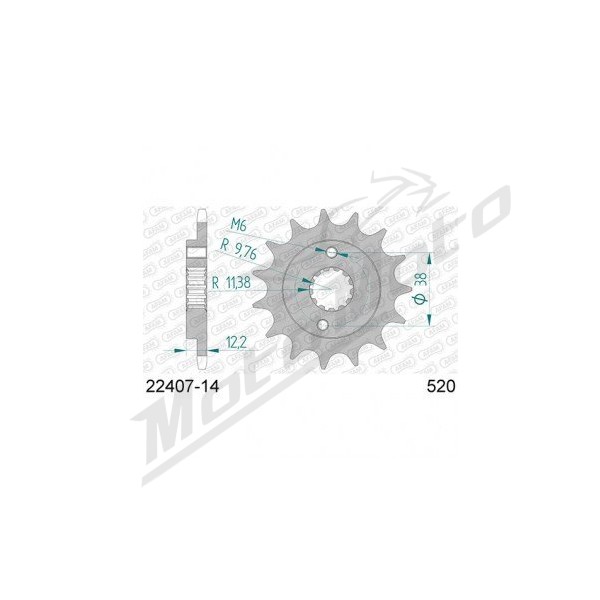 AFAM Steel Standard Front Sprocket 22407 - 520 13-15 teeth ​​​​​​​SUZUKI LT-R 450 QUADRACER 2011