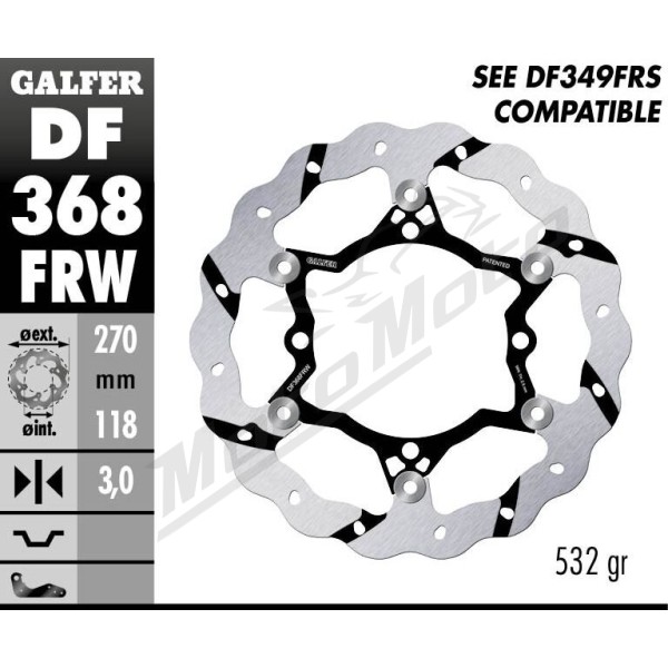 GALFER BRAKE ROTOR FLOATING WAVE GROOVED Suzuki RMX / RM-Z 250-450cc 18-25
