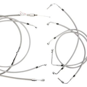 BURLY BRAND Burly Ape handlebars Stainless Cables / Brake Lines / Wires Extension Kit Harley Davidson 1584-1690cc 2008-2013