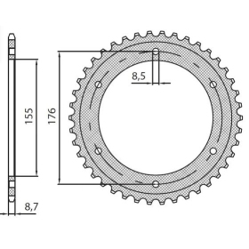 SUNSTAR SPROCKETS Rear Sprocket 530 Triumph Daytona / SpeedTriple / Sprint / Tiger 955-1050 97-18