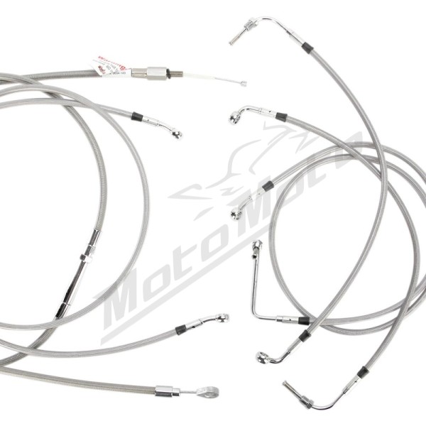 BURLY BRAND Burly Ape handlebars Stainless Cables / Brake Lines / Wires Extension Kit Harley Davidson 1584-1690cc 2008-2013