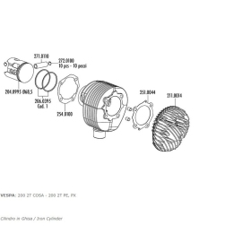 POLINI Cylinder Kit Ø68,5mm VESPA COSA / PE / PX 200 77-01