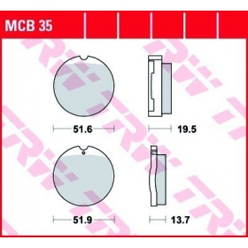  BRAKE PADS TRW MCB35 STANDARD