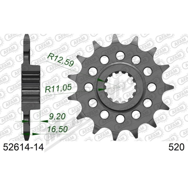 AFAM Steel Standard Front Sprocket 52614 - 520 14-15 teeth DUCATI 749-1198cc 02-13