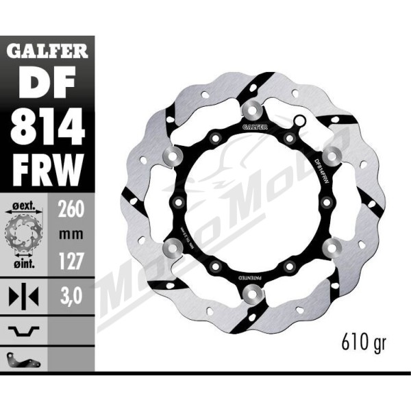 GALFER BRAKE ROTOR FLOATING WAVE GROOVED Beta EVO / RR / XTRAINER 250-498cc 12-22