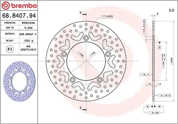 BREMBO Ore Prime Line Priekinis/galinis stabdžių diskas Kymco People 125-300 11-20