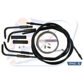 VENHILL HD Throttle Cable Kit, Braided black PUSH FIT