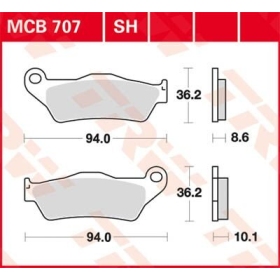 TRW SH Series Sindered Rear Brake Pads BMW K / R / S 850-1300cc 93-23