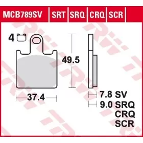 BRAKE PADS TRW MCB789SRQ SPORT 
