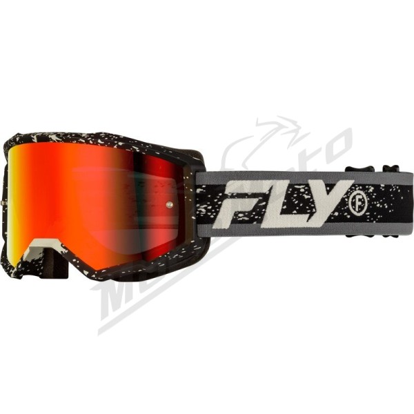 FLY RACING Zone Goggle Black/Grey - Red Mirror/Smoke Lens