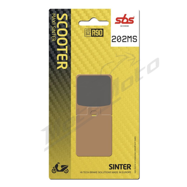 SBS MS Scooter Maxi Sintered Brake Pads Gilera / Peugeot / Piaggio / SYM / Vespa 50-400cc 95-19