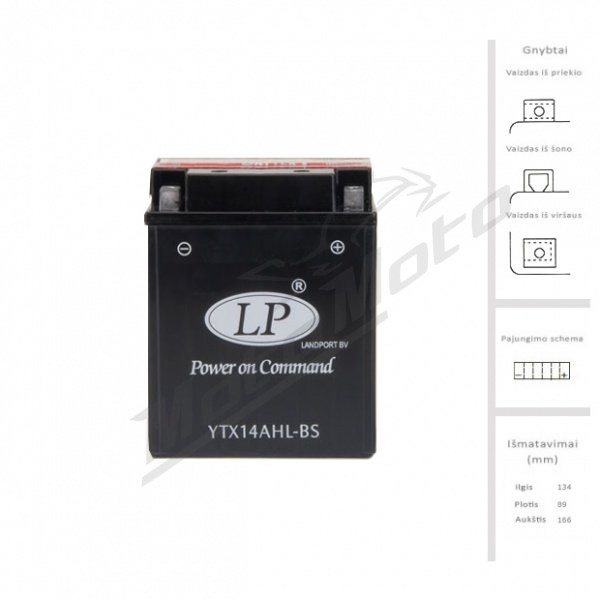 LANDPORT Battery 12 Ah 210A EN 12V LTX14AHL-BS