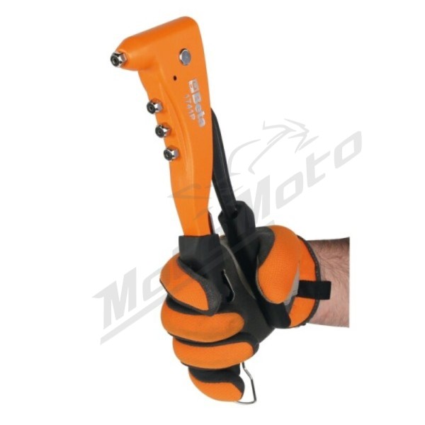 BETA Heavy-duty riveting pliers supplied with 4 interchangeable nozzles