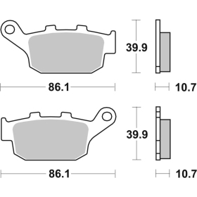 SBS Street 161CT Scooter Carbon Tech Organic Brake Pads Rear Honda FES 125-250 00-06