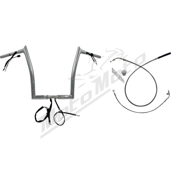 FAT BAGGERS INC. Pointed Top Handlebar Kit Chrome 89x35.5cm Harley Davidson FLHX / LFHXS / FLHXSE / FLTRXL 1868-1977 23-26
