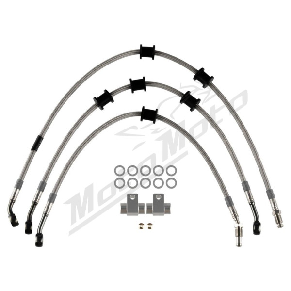 TRW Varioflex Steel Braided Hydraulic Brake Lines 3pcs Yamaha MT-09 / MT-09 SP 21-25
