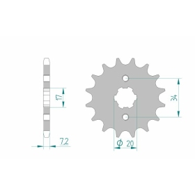 AFAM Steel Standard Front Sprocket 20209 - 428 14-18 teeth DERBI / HONDA / RIEJU 125cc 03-25