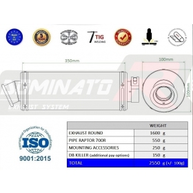 Duslintuvo kompl. Dominator GP1 YAMAHA RAPTOR 700 R 2015-2021