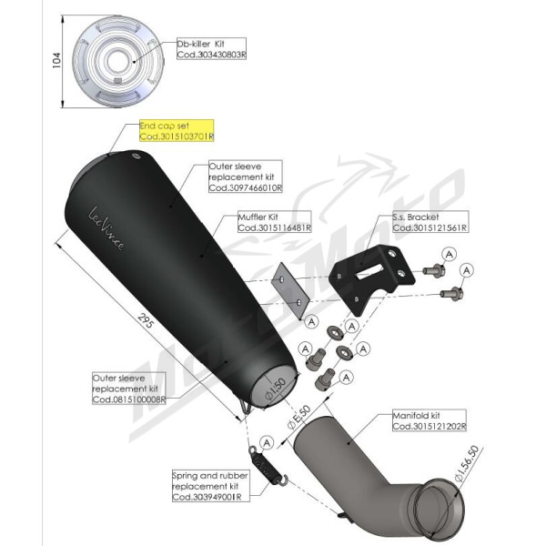 LEOVINCE Muffler End Cap Stainless Steel Husqvarna Svartpilen / Vitpilen 701 18-20