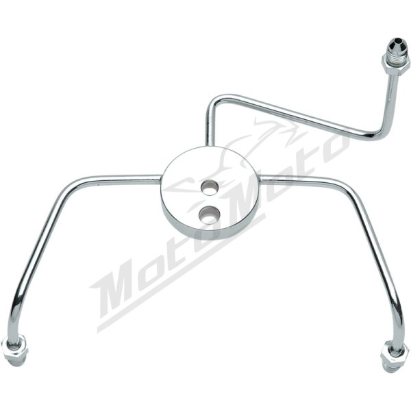 DRAG SPECIALTIES Chrome Steel Front Brake Tee with Fittings for Dual-Disc Applications