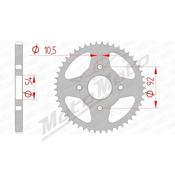 AFAM Steel Standard Rear Sprocket 428 45-49 teeth