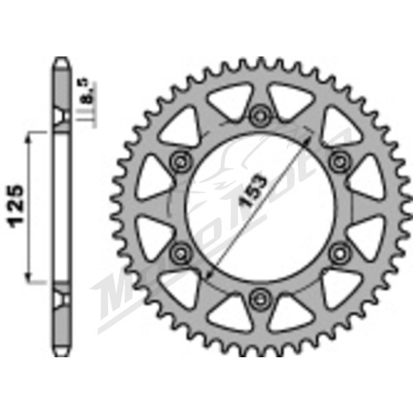 JT/PBR Grandinės komplektas sustiprintas 520X1R3 13/48 Honda XR 250R 96-04