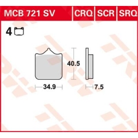 TRW SV Series Sindered Brake Pads Aprilia / Benelli / Bimota / Cagiva / Derbi / Ducati / Husqvarna / KTM / Moto Guzzi / Sherco / Triumph / Voxan 450-1200cc 00-23