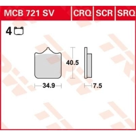 TRW SV Series Sindered Brake Pads Aprilia / Benelli / Bimota / Cagiva / Derbi / Ducati / Husqvarna / KTM / Moto Guzzi / Sherco / Triumph / Voxan 450-1200cc 00-23