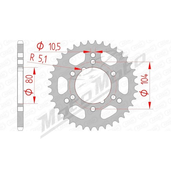 AFAM Steel Standard Rear Sprocket 520 30-42 teeth