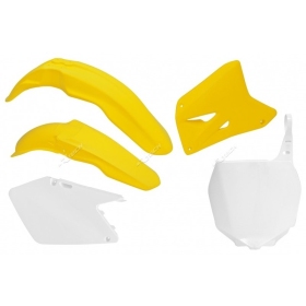 RACETECH Plastic Kit Suzuki RM 125/250cc 01-08 Yellow/ White