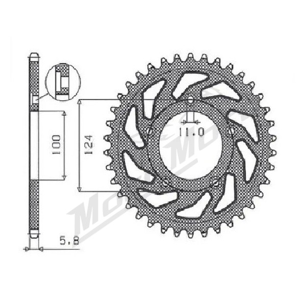 SUNSTAR SPROCKETS galinė žvaigždutė Ducati Monster / Panigale / Scrambler 400-959 03-20