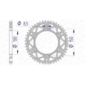 AFAM Aluminium Ultra-Light Self-Cleaning Rear Sprocket 13323 - 520 47-54 teeth YAMAHA / FANTIC / RIEJU 125-450cc 99-26