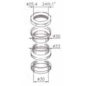 Fork bearing set BUZZETTI SYM JET 4 / MIO / DD 50 2T