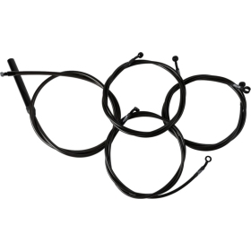 LA CHOPPERS Complete Midnight Braided Handlebar Cable/Brake Line Kit Harley Davidson 1868-1977 23-26