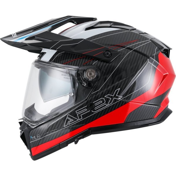 Motocross Helmet APEX AC500 Carbon Sahara Black/Red