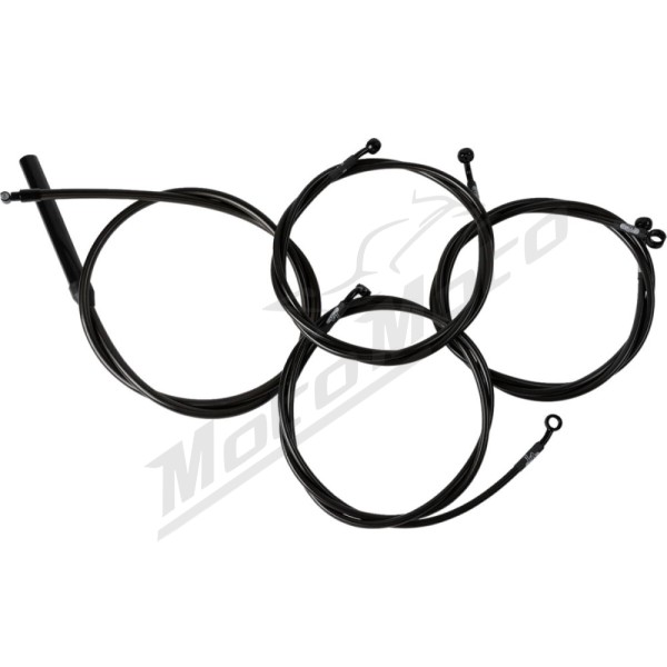 LA CHOPPERS Complete Midnight Braided Handlebar Cable/Brake Line Kit Harley Davidson 1868-1977 23-26