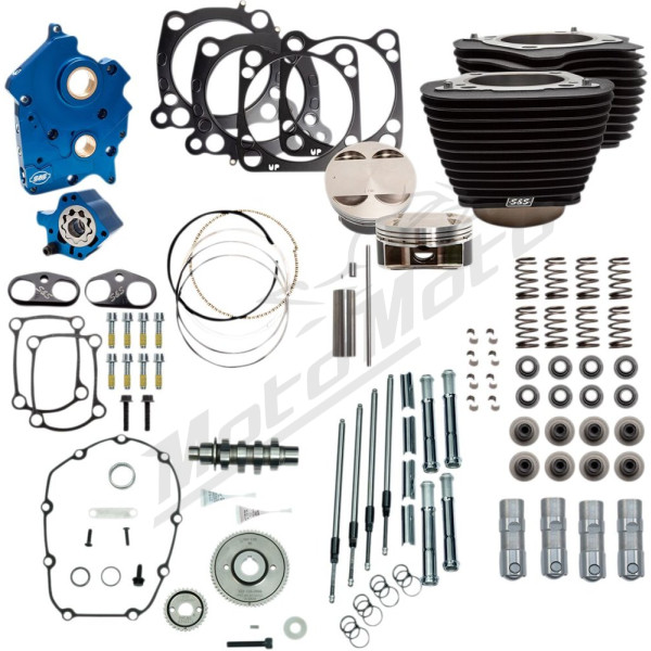 S&S CYCLE 128" Power Package for 114"/117" Oil Cooled M8 Harley Davidson FLFBS / FLH / FLHCS 1868-1977cc 18-25