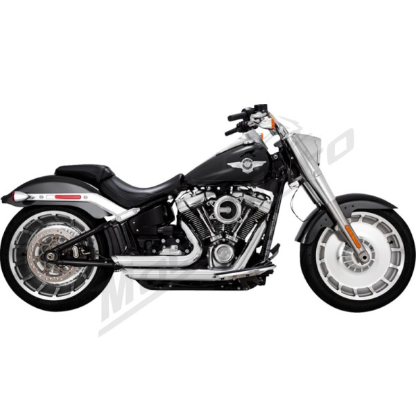 VANCE & HINES Shortshots Staggered Exhaust System Chrome Harley Davidson FLFB / FLFBS / FXBR / FXDR / FXDRS 1750-1923cc 18-24