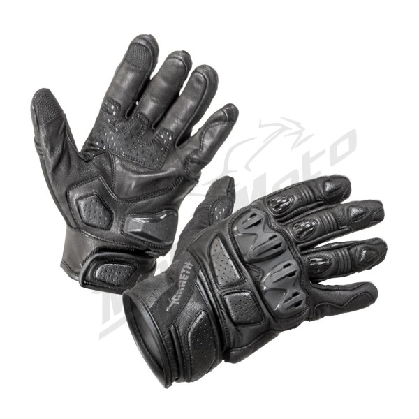 GARETH Fighter Leather Gloves Black