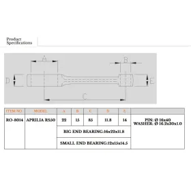Royal Rods connecting rod Aprilia RS / RX 50cc 92-12