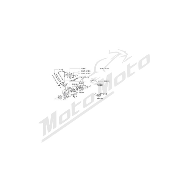 POLINI Engine Crankcase With Support PGT Peugeot 103 / 105 / GL10 50cc 70-17