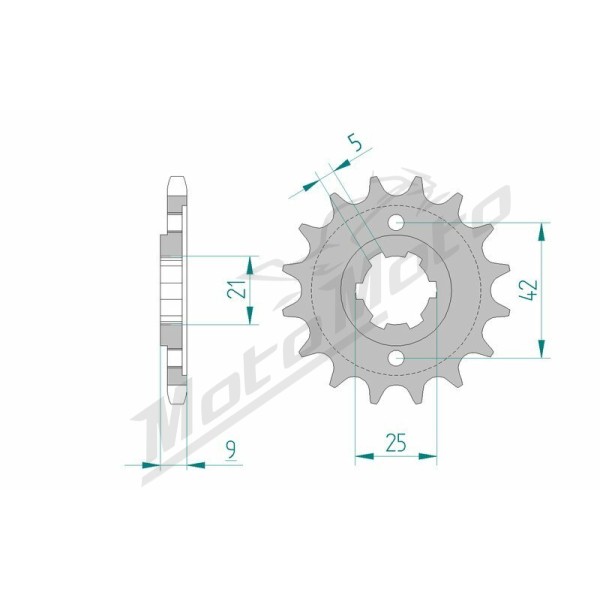 AFAM plieninė standartinė priekinė žvaigždutė 21304 - 428 17-19 dantukų YAMAHA XT 350cc 86-98