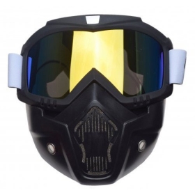 Off Road Goggles with mask UNIT (gold lens)