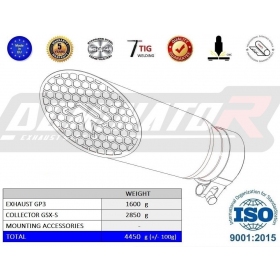 Duslintuvo kompl. Dominator EX GP3 Suzuki GSX-S 950 / 1000 / GT 2021-2023